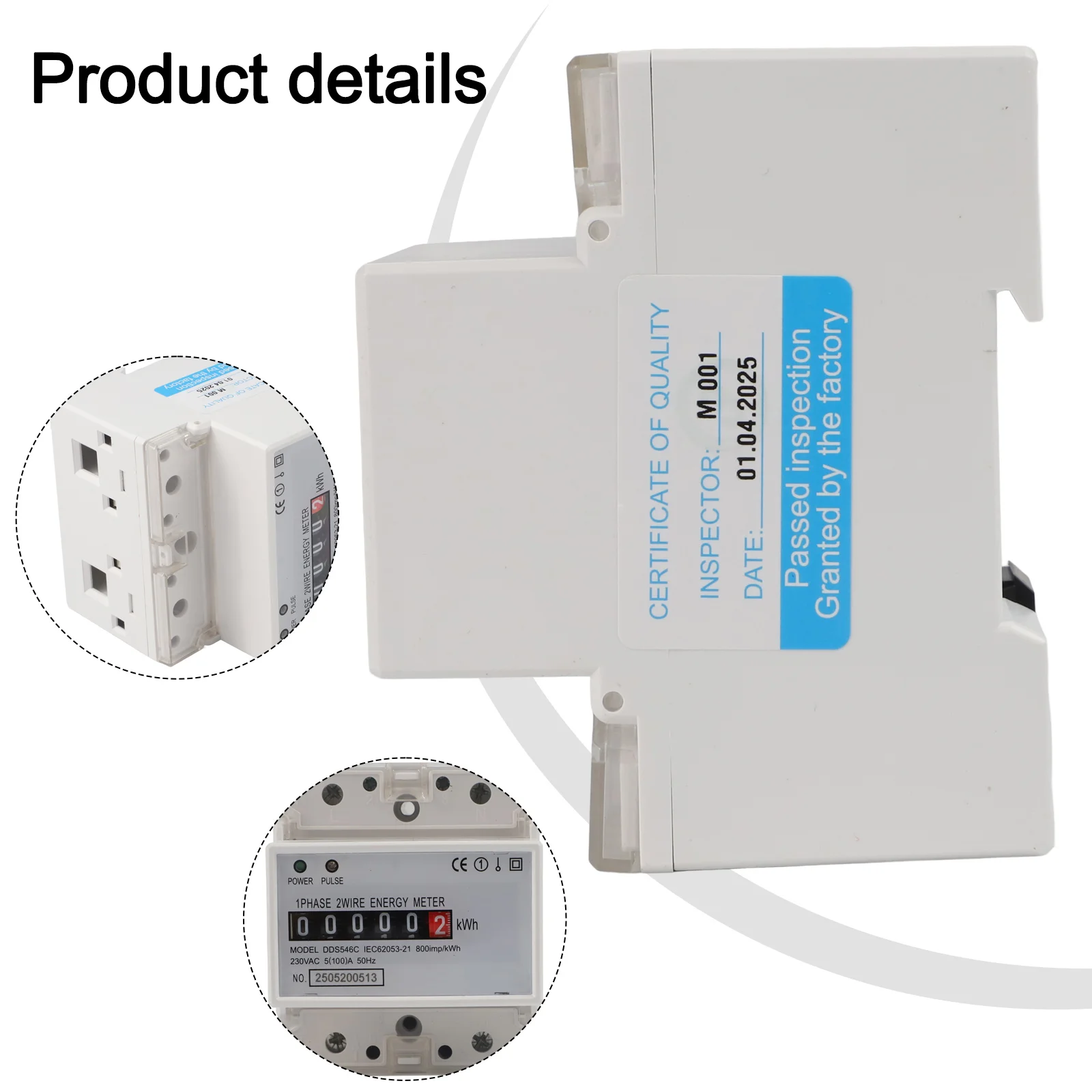 

Optical Coupling Isolation DIN Rail Meter Optical Coupling Isolation Energy Meter 100A Maximum Current Commercial Power Meter