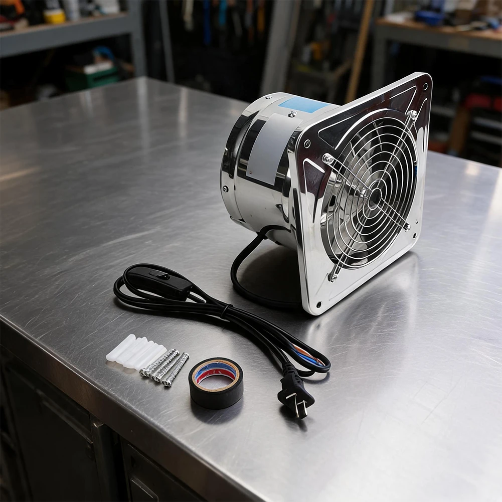 Stainless Steel for exhaust Fan Wall Mount for Kitchen Bathroom Ventilation with Low Heat Generation and Long Life Motor