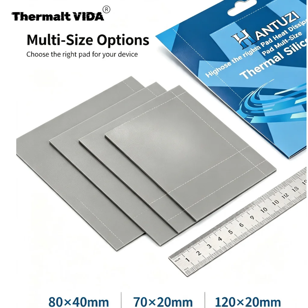 100x100mm Soft Heat Conduction Silicone Pad 21W/mK Thermal Pads ps4 Gap Filler for GPU Graphics Card CPU Laptop Heatsink