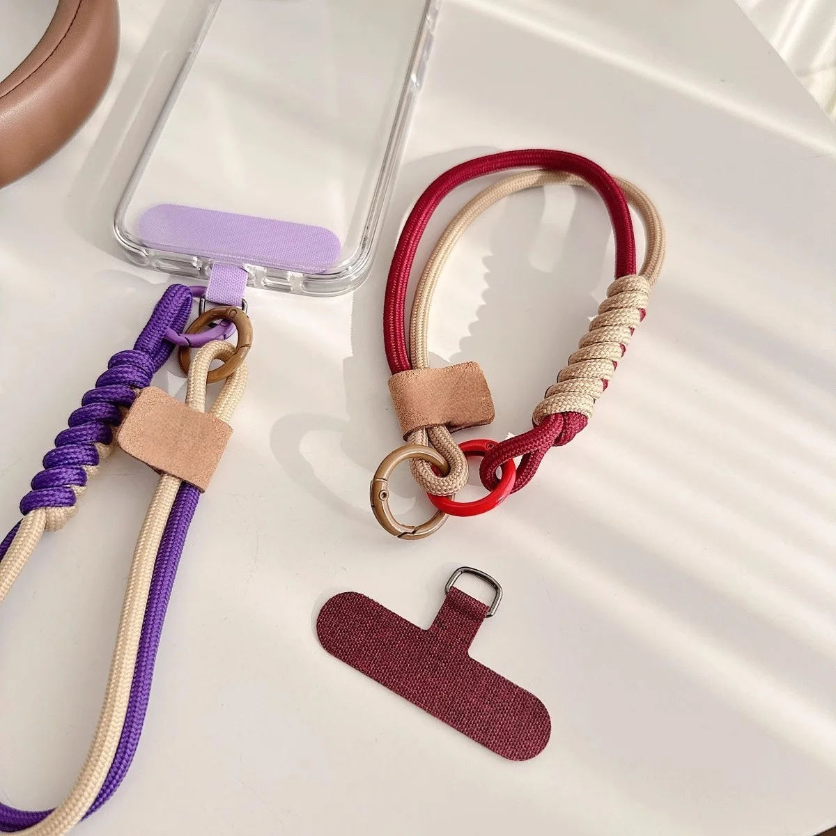 Handmade Mobile Phone Lanyard Keychain Universal Wrist Short Straps Anti-lost Woven Rope Camera Bag Hanging Accessories