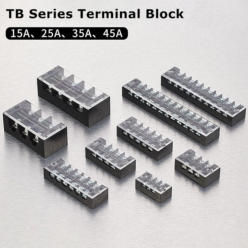 

1 Piece TB Series Terminal Block Current 15A/25A/45A 3-20 Bit Panel Mounted Terminal Connector 600V Fast Shipping