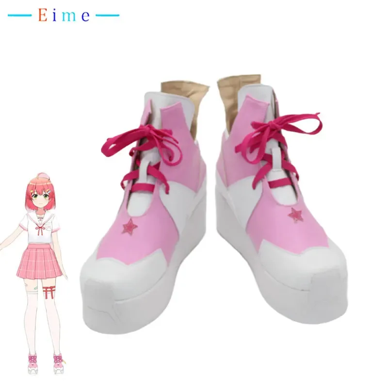

Sakura Miko Cosplay Shoes PU Leather Shoes Halloween Carnival Boots Vtuber Cosplay Prop Custom Made