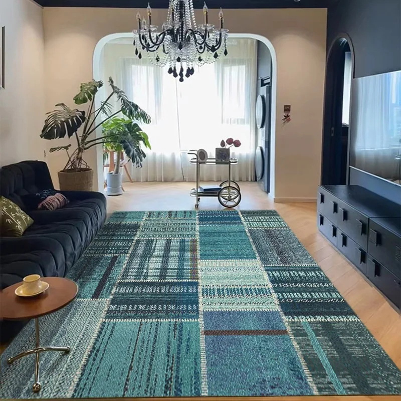 Creative Art Living Room Carpet Retro Geometry Pattern Bedroom Rug Stylish Minimalist Home Decor Coffee Table Mat Alfombra Tapis