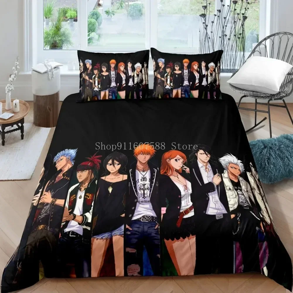 3D Bleach Kurosaki Ichigo Bedding Set Anime Duvet Covers Pillowcases Boys Comforter Bedding Sets Customized Bed Linen Bedclothes