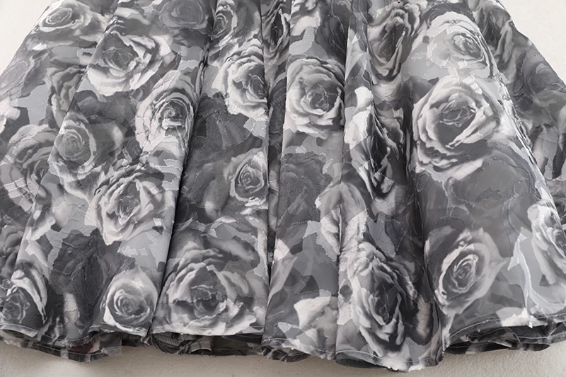 Women's Runway Fashion Spring Summer Designer Print Organza Skirt Female Autumn Winter High Waist Basic A-line Skirt TB877