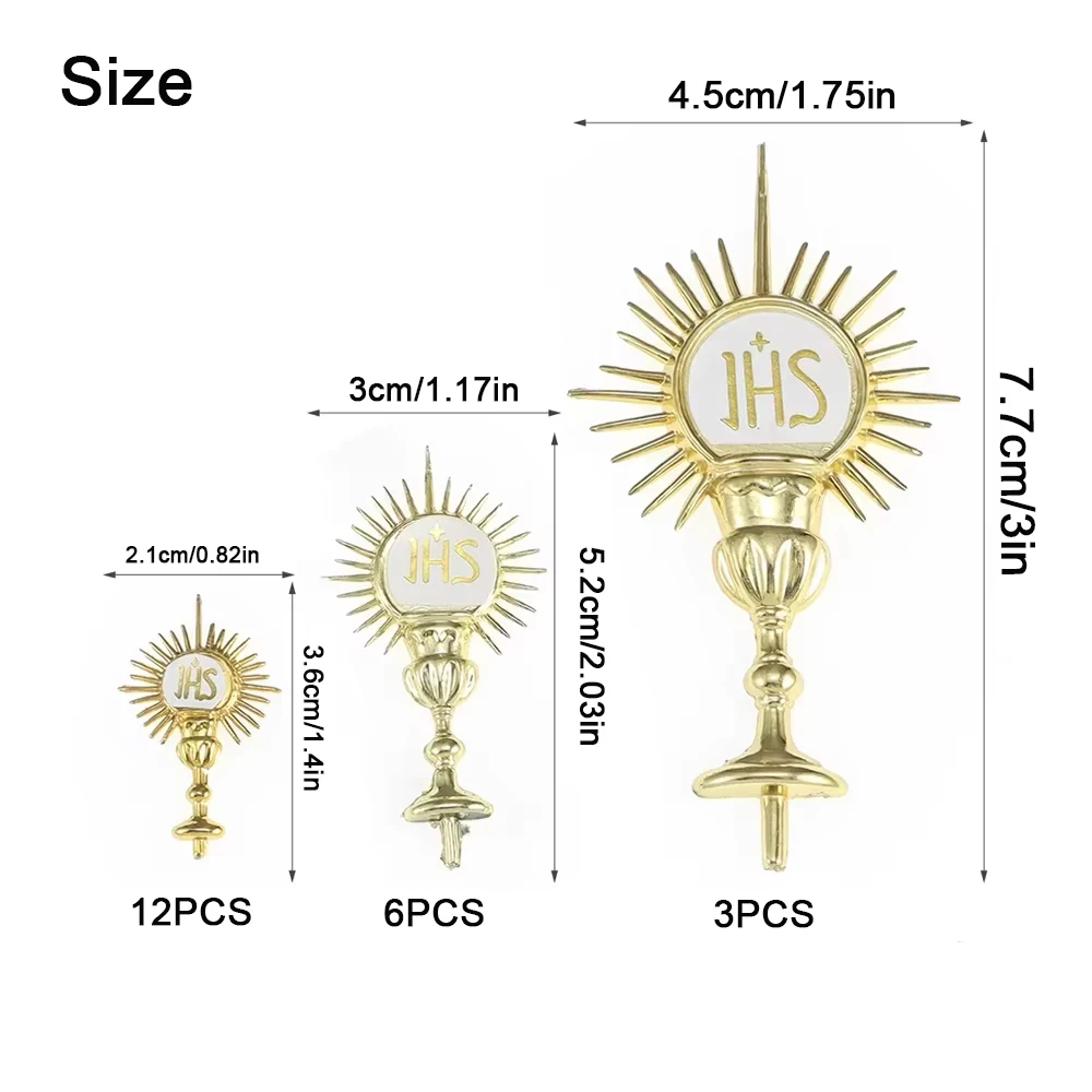 Cattolico JHS comunione statua Color oro gesù Hominum recuperatore Home Office decorazione della tavola croce figurina religione regalo
