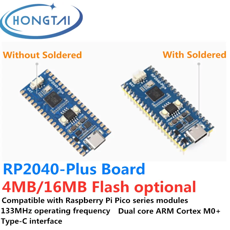 

Raspberry Pi RP2040 Plus Dual Core Processor Compatible with PICO upgraded version 4MB/16MB Flash Free Shipping