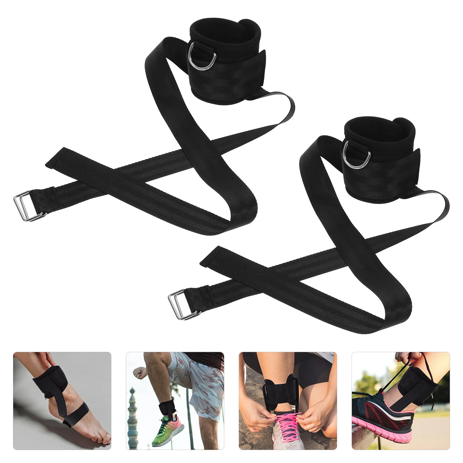

2Pcs Professional Ankle Bind Buckle Straps Smooth Surface Comfortable Fit for Women Leg Training Cable Machine Attachment