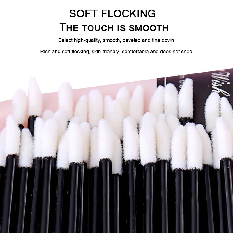 50/100 قطعة فرشاة الشفاه القابل للتصرف الأنظف قضيب عينيه فرشاة للمكياج أداة Spoolie سيليكون الشفاه فرشاة HZS19