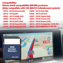 RNS310 V12 West Europe FX Navi SD Card Version 2020 8GB Navigation Maps Update Data for VW Car Accessories