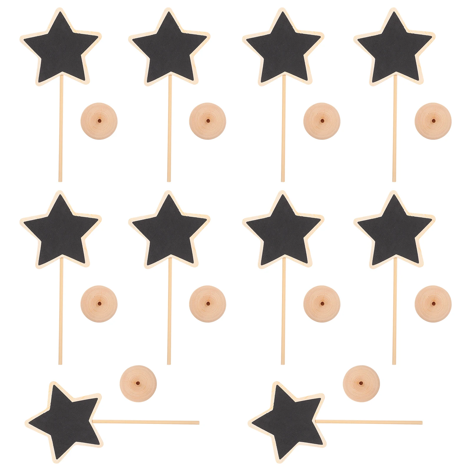 

10 Pcs Chalkboard Toppers Message Decorations Plant Pot Signs Small Blackboard Wood Picks DIY
