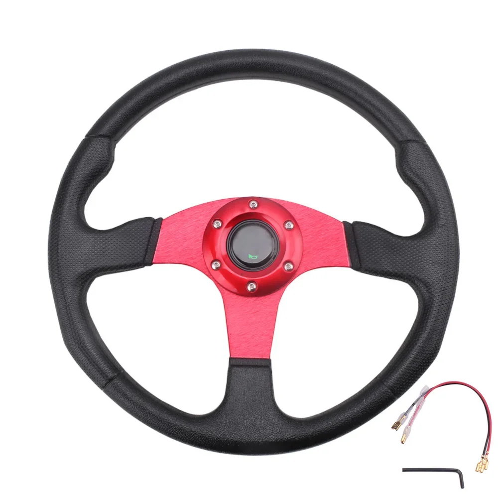 14 Inch Car Steering Wheel Universal 350mm Aluminum PU Drift Racing Game Sport Steering Wheel with Horn W/ Logo Car Accessories - view 3