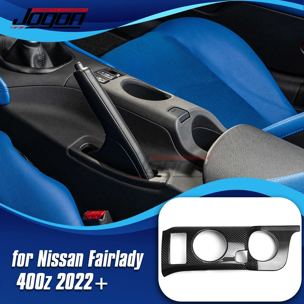 For Nissan Z Fairlady Z RZ34 400Z 2023-2025 Carbon Car Interior Console Center Water Cup Holder Panel Cover Trim Accessories