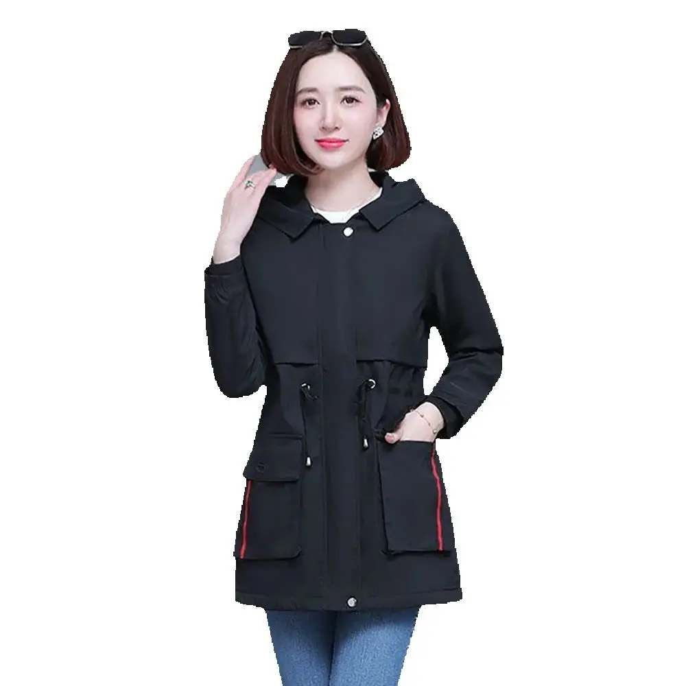 

High-end Long Hooded Windbreaker Women's Spring And Autumn New Korean Version Of Middle-aged Fashion Mother's Age-Reducing Coat.