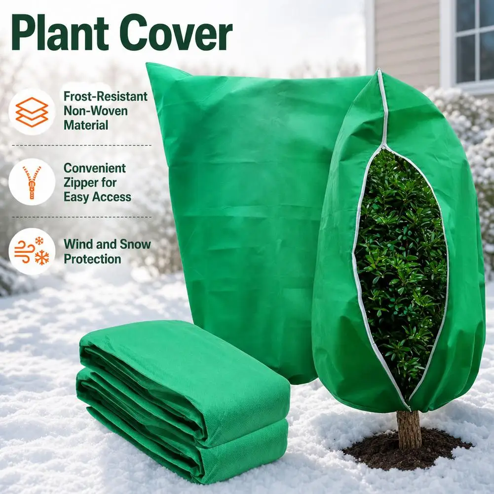 Non-woven Winter Plant Protection Bag With Zip Drawstring Against Cold Plant Warm Cover Vegetation Anti-Frost Bag Autumn Winter