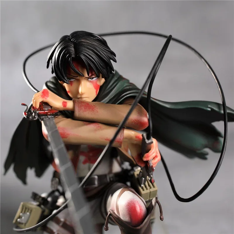 Lover Attack on Titan16cm Levi Battle Squatting PVC Action Figure Levi Ackerman Eren Mikasa Fighting Collect Model Toy