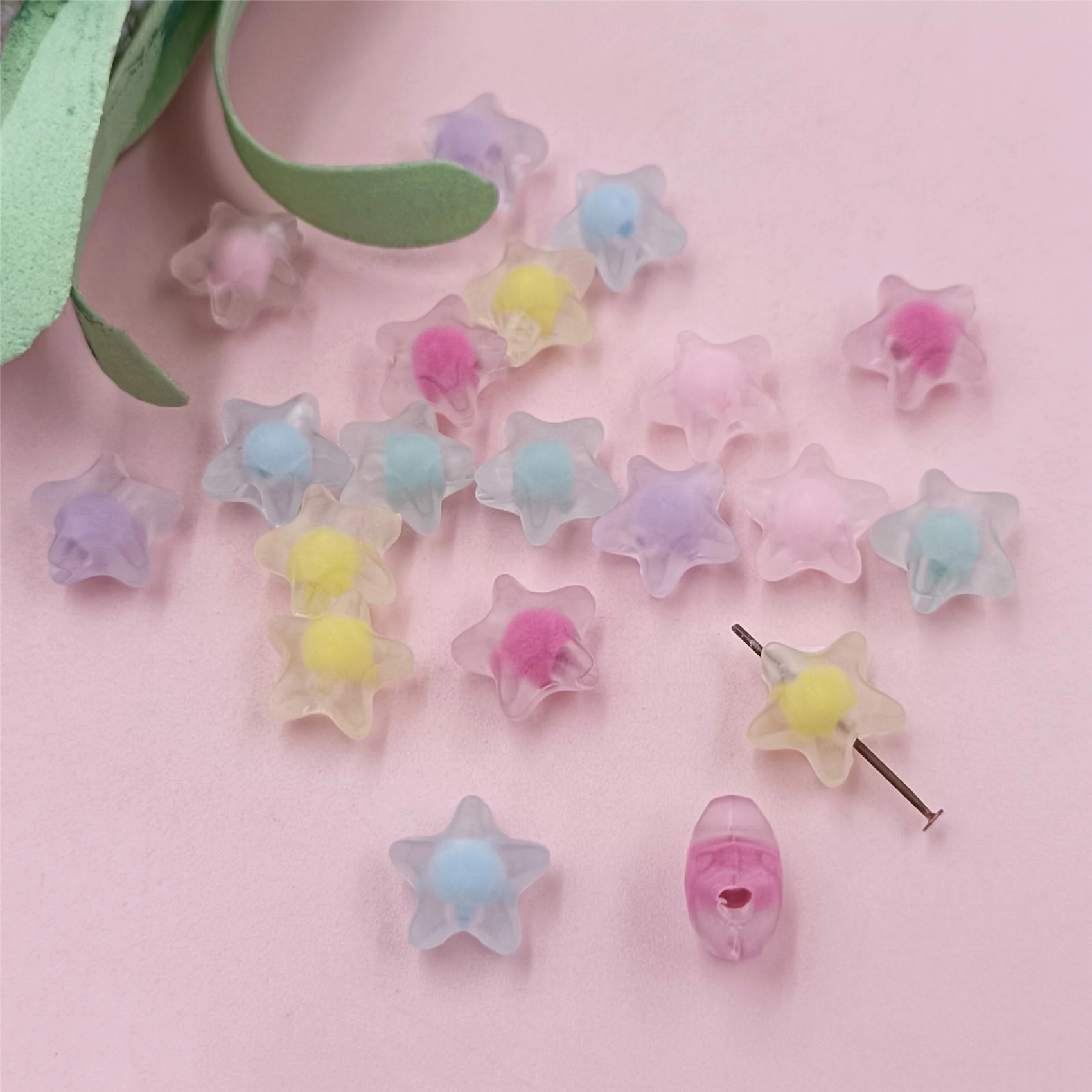Cuentas de mariposa mate/estrella/bola, accesorios de bricolaje, colgante para fabricación de joyas, 20 piezas