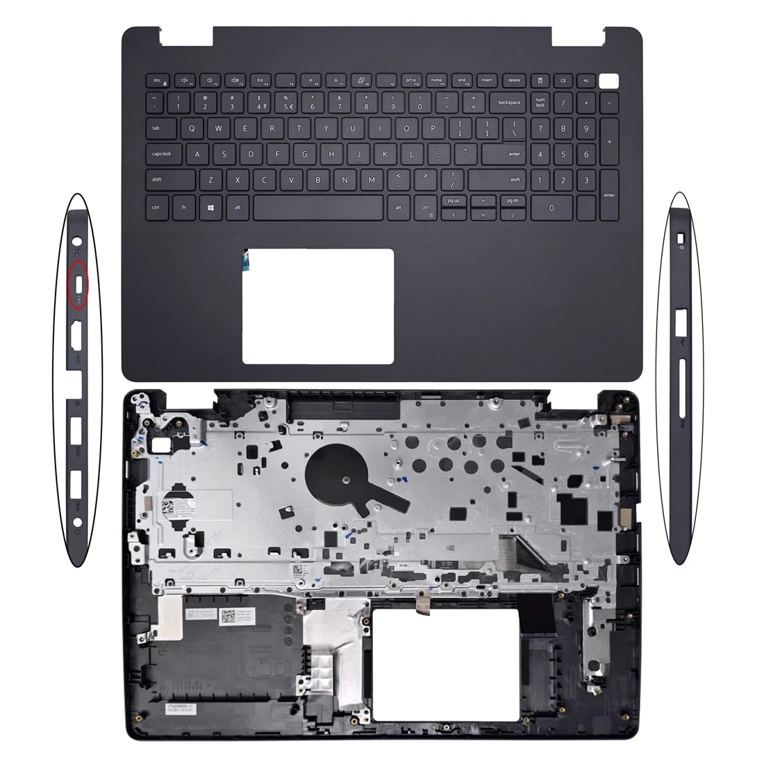 

New Laptop US Keyboard For DELL Inspiron 3500 3501 3505 0KGHJK 0VJ342 01FPW2 0JHW9R Palmrest Top Case Upper Cover Silver Black
