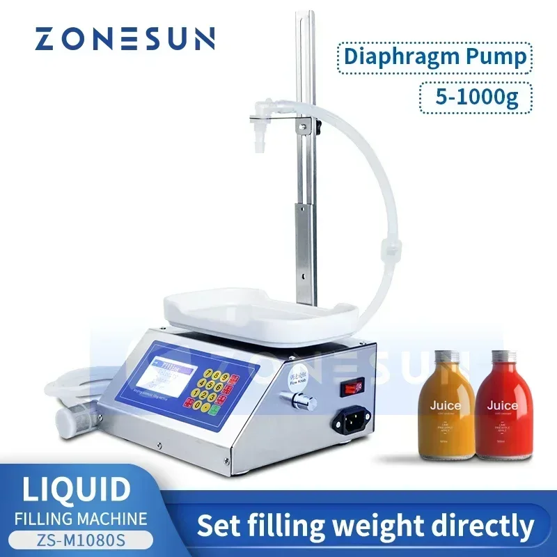 ZONESUN ZS-M1080S Small Automatic CNC Liquid Weighing Filling Machine For Perfume Milk Drink