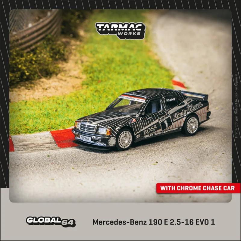 

In stock 1:64 190 E 2.5-16 EVO 1 die-cast simulation alloy car model, boy gift toy, adult decorative collectible ornament.