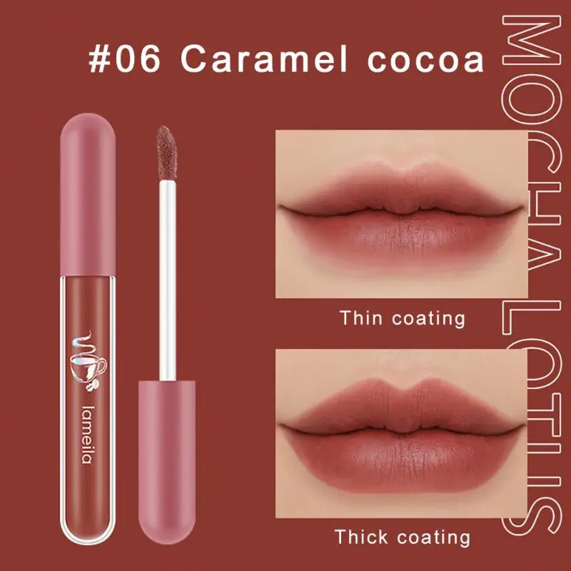 LAMEILA Sexy Velvet Lipstick Matte Waterproof And Long-lasting Lip Gloss Makeup Women Liquid Lipstick Lip Tint Glass Cosmetic