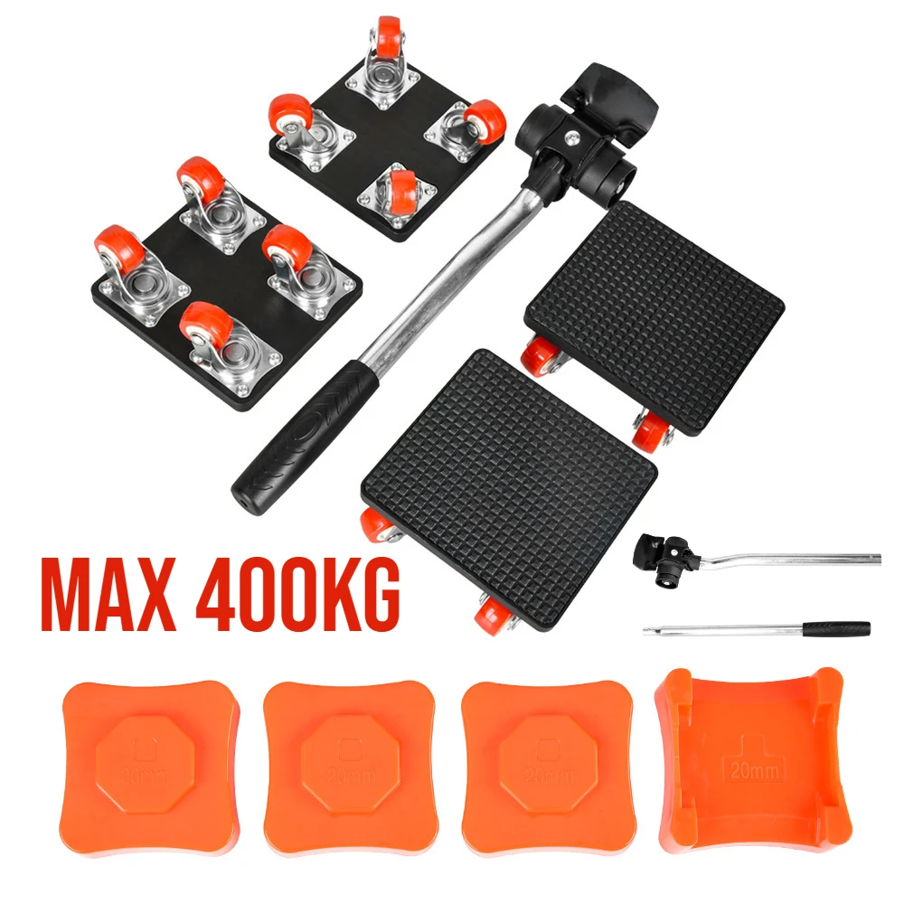 

500KG Heavy Duty Furniture Lifter Transport Mover Lifter Slides Wheel Easy Furniture Mover Tool Set Wheel Roller Bar Hand Tools
