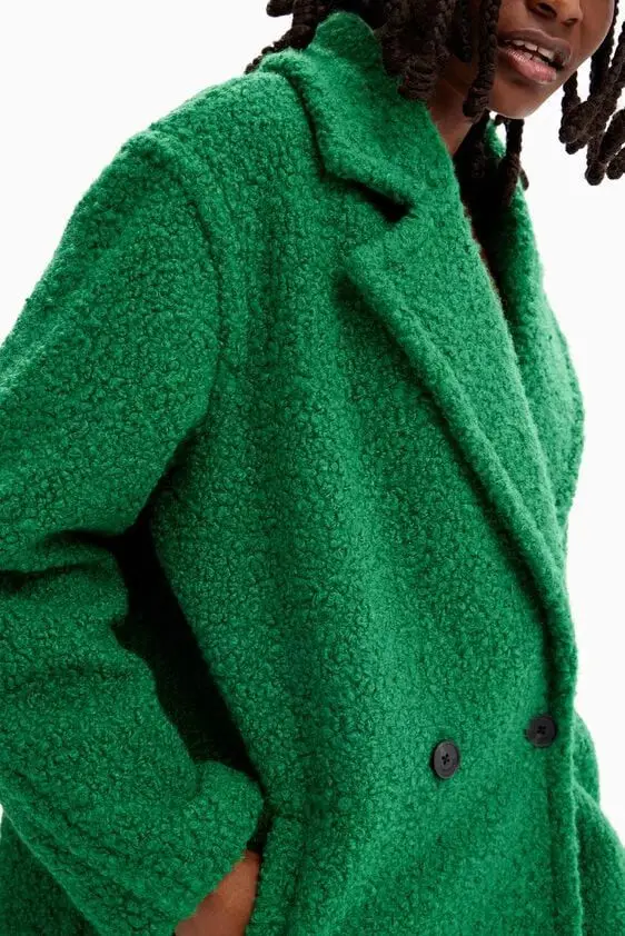 Foreign Trade Original Single Spanish Wool Double Breasted Medium Long Coat