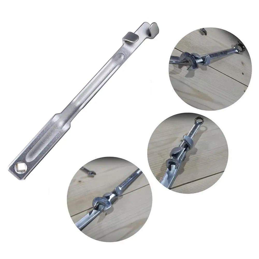 Wrench Extender Tool Bar Heavy Duty Extra Long Wrench Extension Tool With Square Hole Ultra Thin Portable Torque Amplifier Tool