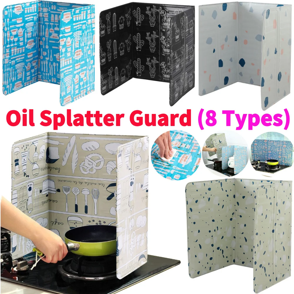 Spritz schutz ofen Öl Prallplatte faltbare Küche öl beständiger Schild Aluminium folie Koch blech Spritz schutz brett Herd
