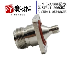 n to sma adapter four hole square plate flange with waterproof ring N to SMA-KKF fixed panel n female to sma female