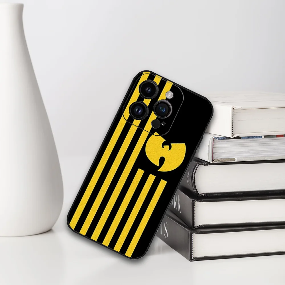 WU-T--TANG CLAN جراب هاتف آيفون 16 15 11 13 14 برو ماكس 7 8 Plus X Xr Xs ماكس 12 حافظة غطاء أسود صغير