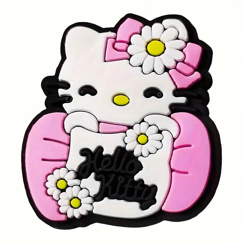 Random 10-30Pcs MINISO Kitty Series Shoe Charms For Sandals Premium Quality PVC Shoe DIY Decorations Accessories Christmas Gift image 3