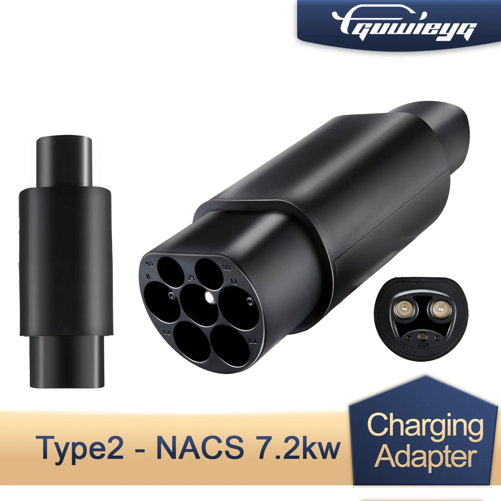 GUWIEYG Type2 to Tesla Adapter AC 7.2KW Fit for Type2 EV Charger Fit for Tesla Model S/X/3  Type2 to Tesla Adapter