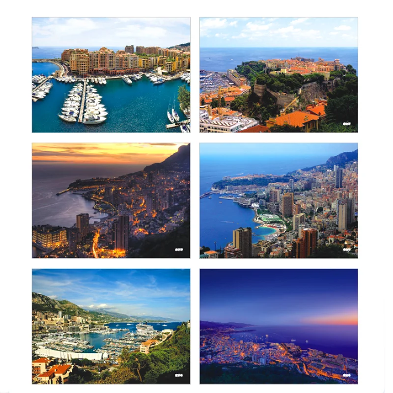 Sale ! 6Pcs Monaco Landscape Post Card Beautiful The Mediterranean Theme Postcards Gift Wish Greeting Card For Decoraiton