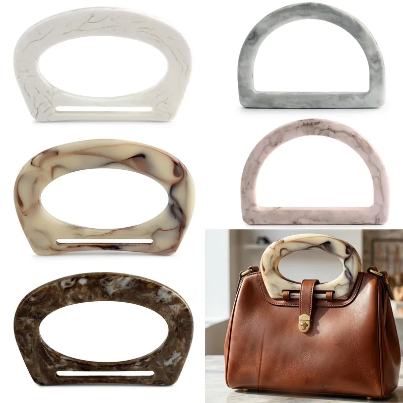 

2-10pcs Resin Decorative Handle for Woven Bags Beach Bags D-Shaped Decorative Handle Frame DIY Bag Hardware Accessories