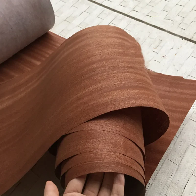 20*250cm Natural Quarter Cut Sapele Veneer Sheets for DIY, Guitar, Stereo Speakers, Cabinets, WoodCrafts, Red Wood Veneer Roll