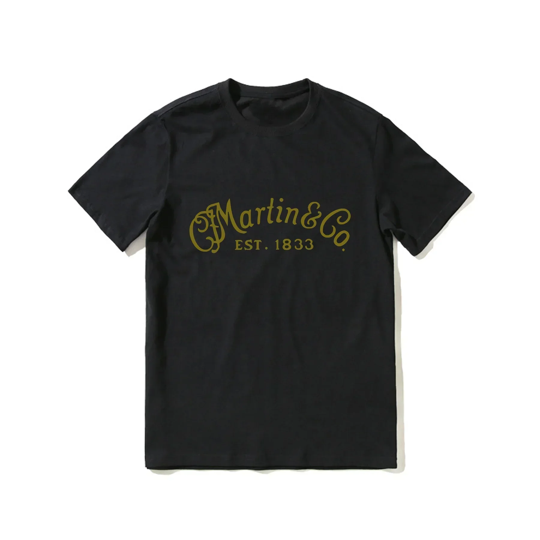 

Men Short Sleeves Cool Tee Hip Hop Streetwear T-shirt 2024 NEW Hot Sale Summer 100% Cotton Martin&Co Guitar Logo Black T Shirt