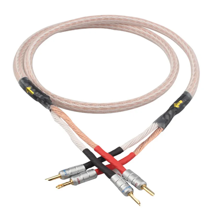 High Quality 12TC OCC 24 Strand Braid Banana Plug  HIFI speaker cable high Quality amplifier