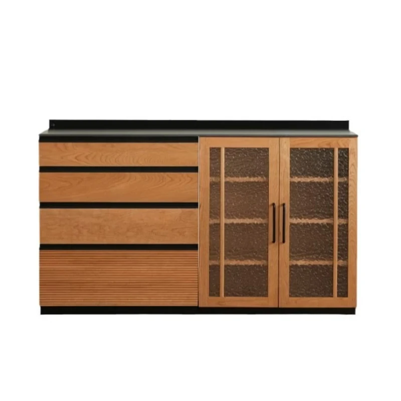 Solid wood storage lockers, cherry wood furniture, modern simplicity