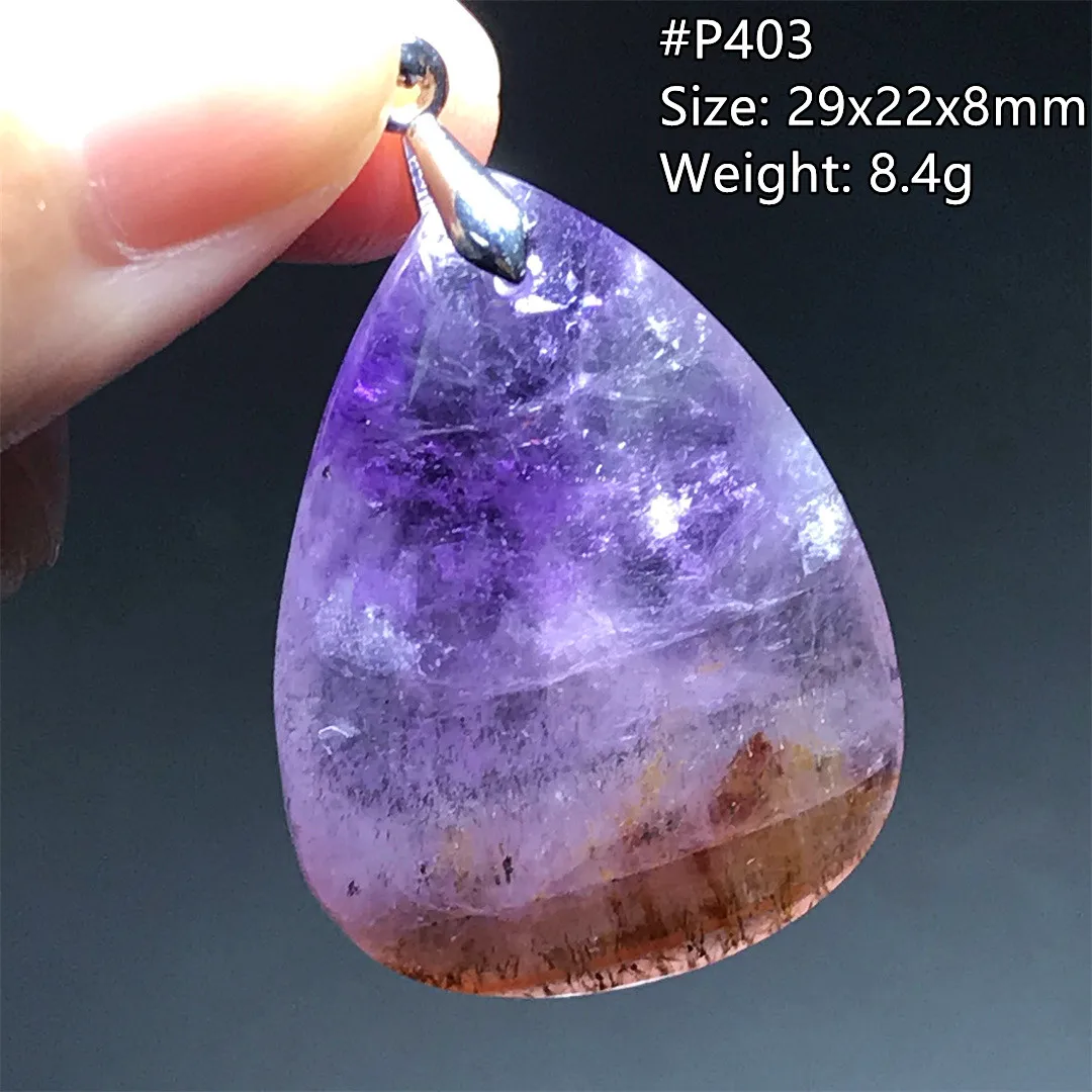 

Natural Auralite 23 Cacoxenite Pendant Jewelry For Women Men Wealth Love Gift Crystal Silver Red Beads Canada Gemstone AAAAA