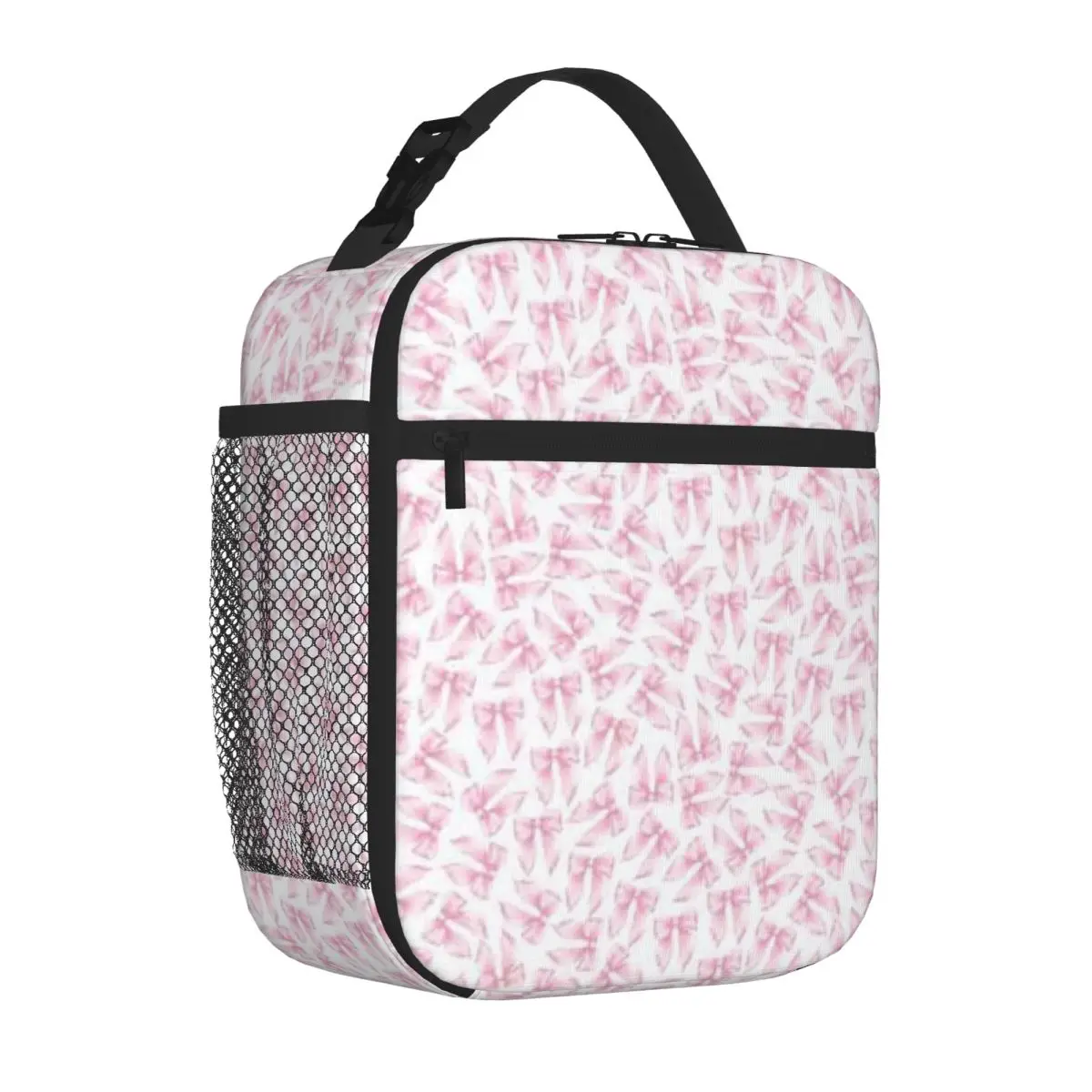 Sac isotherme pour aliments Cochuette rose à motif nœud, le plus vendu, écologique, pour les trajets quotidiens, sac à déjeuner thermique