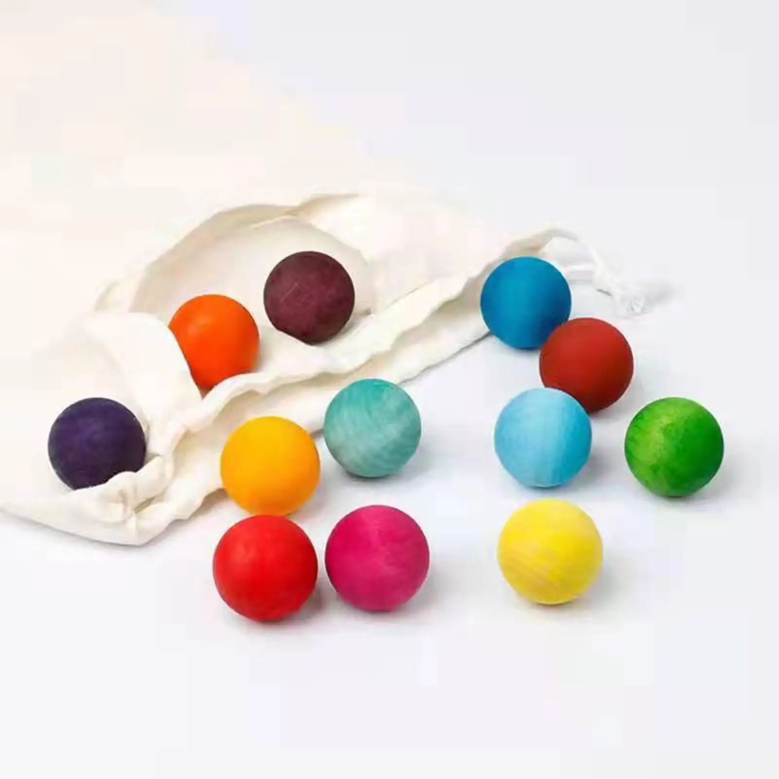 

12x Rainbow Ball Set Birthday Gifts Color Recognition Early Educational Preschool Color Sorting Toys for Girls Boys Children