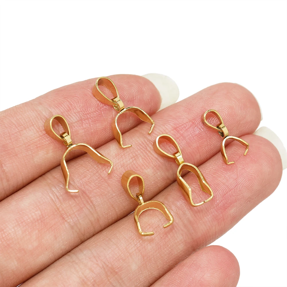 20 Stück Edelstahl-Klemmclips, Anhängerbänder, Verbindungsstücke für Anhänger, Halsketten, Charms, Perlen, Schmuckzubehör, DIY-Bastelzubehör – Detail 5