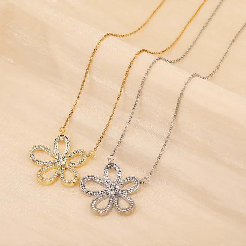2025Колье с пятью лепестками и цветком, женская цепочка на ключицу с подсолнечником