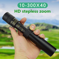 10-300X40 HD Monocular Telescope Mini Portable Mobile Phone Telescope with Holder Outdoor Camping Hunting Birdwatching Telescope