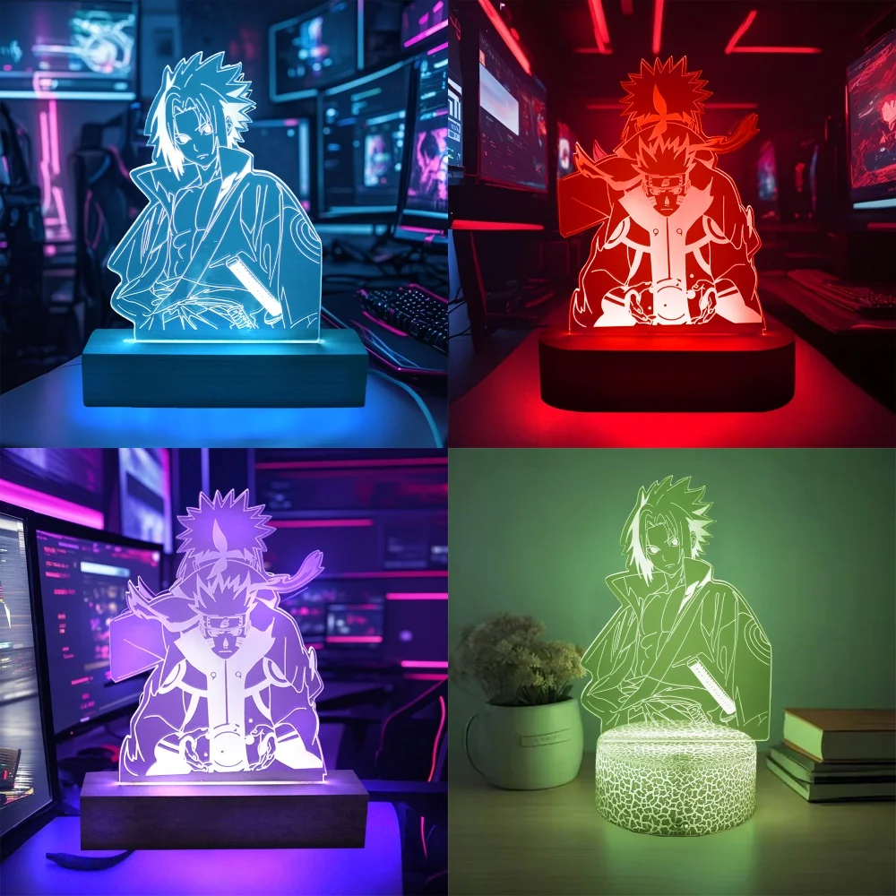 

LED Night Light Anime Figure Sasuke Uchiha Clan Gaming Room Children's Bedroom Decor Perfect Christmas Gifts Setup Art Cute Lamp