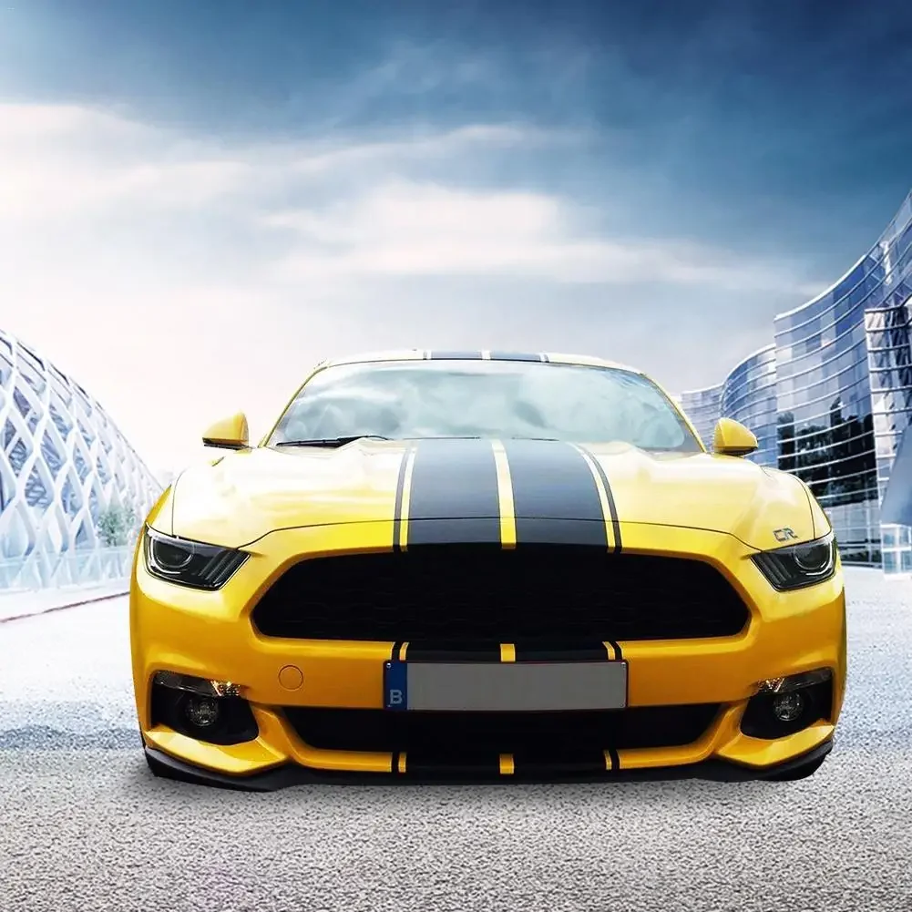 

3PCS Fashion racing stripes car sticker hood roof after the rear of the vinyl accessories For Mustang GT Camaro charger Durango