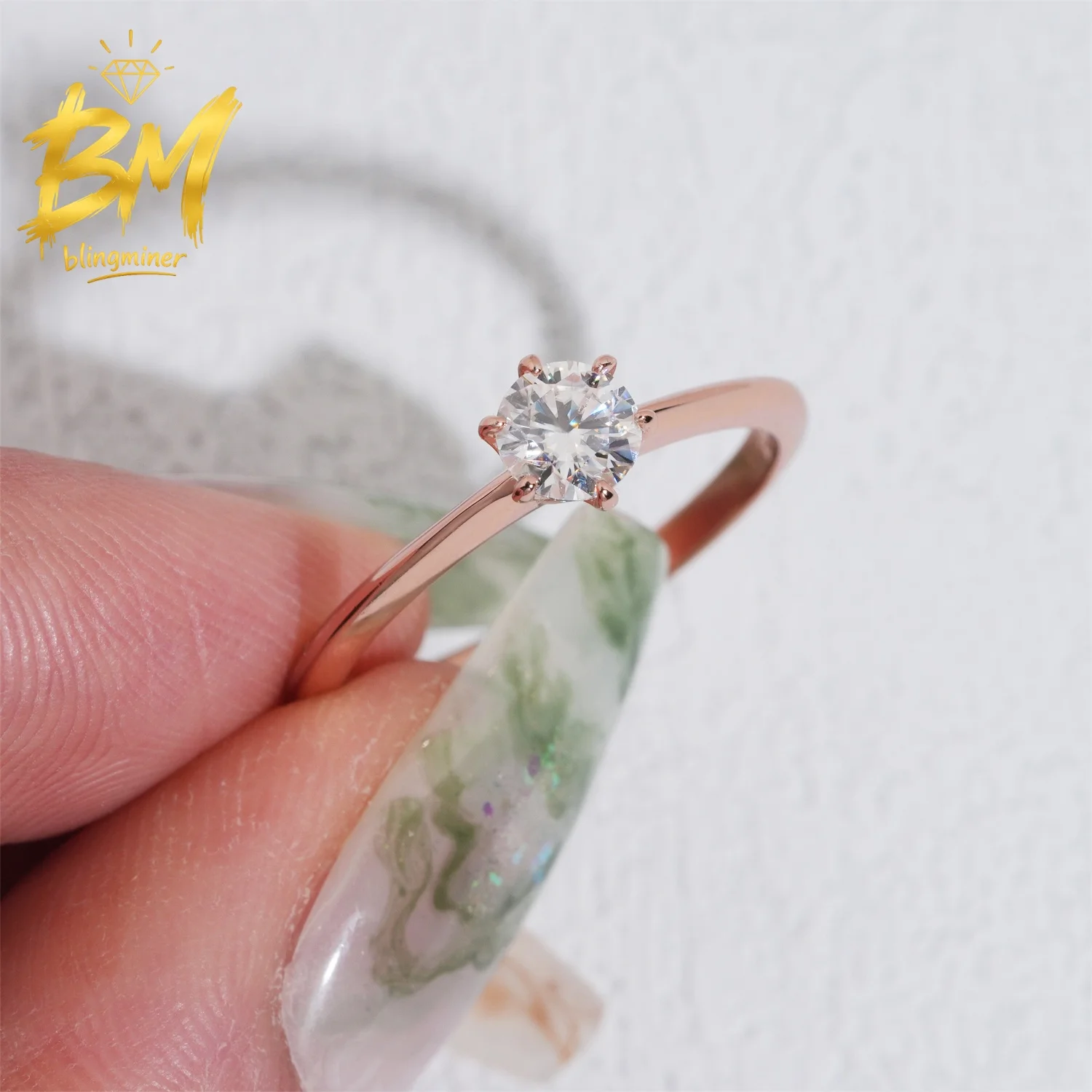 Blingminer 6 Prong Set 0.5ct Ruond Silver 9 Blingminer 6 Prong Set 0.5ct Ruond Silver