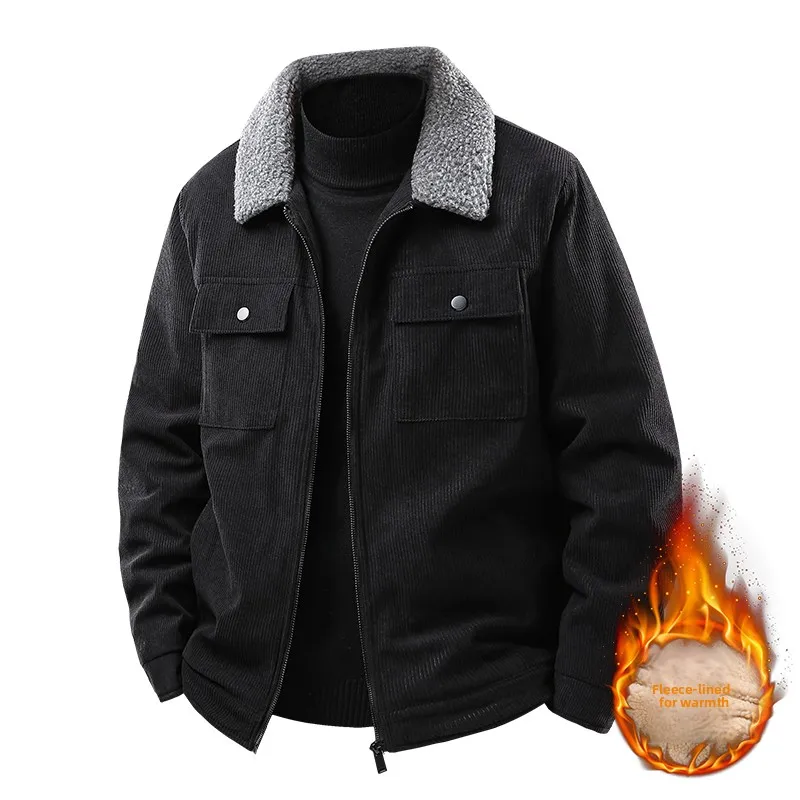 

Autumn and Winter New Popular High-quality Men's Thick Corduroy Fashionable Casual Versatile Loose and Comfortable Warm Jacket