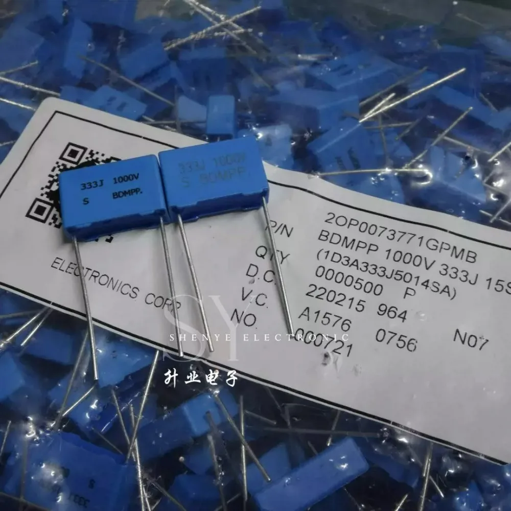 10pcs/lot BDMPP 0.033uf 1000V 33nf 333 Brand New 15mm Film Capacitor (Thickness: 5.7mm)